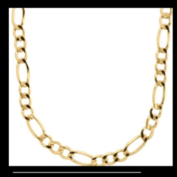 14k SOLID GOLD FIGARO 24 INCH MENS NECKLACE